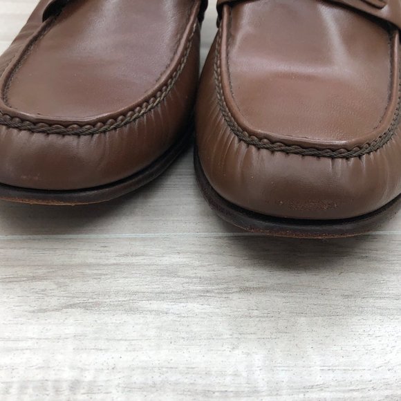 Foleys Savile Row Loafers Mens 10N Brown Leather Slip On Shoes main image 7